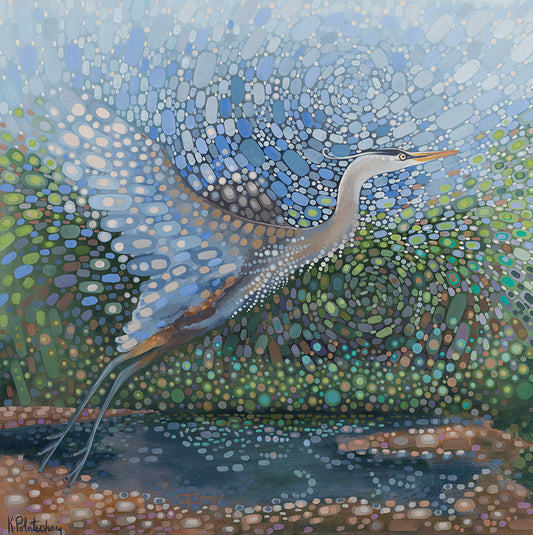 "Departure": Great Blue Heron