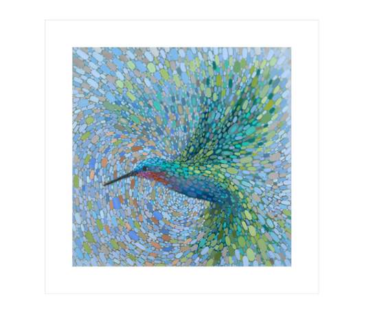 Hummingbird in Flight VI - 8"x8" Fine Art Print