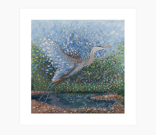 Departure (Great Blue Heron) - 8"x8" Fine Art Print
